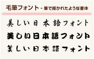 提灯の毛筆書体見本